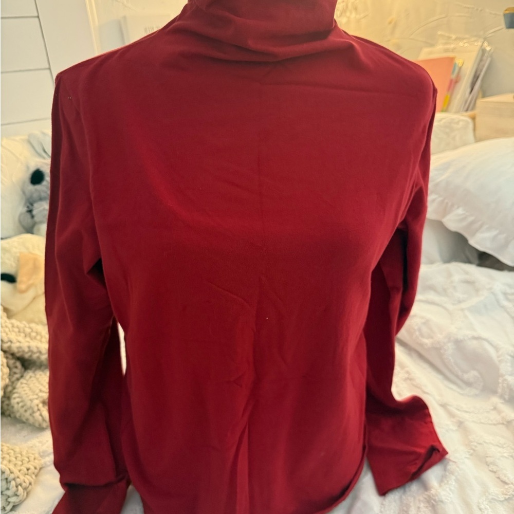 DKNY Vibrant Red Cotton Blend Top